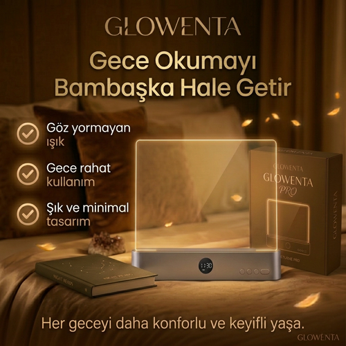 Glowenta™ Ayarlanabilir Kitap Arası Okuma Işığı